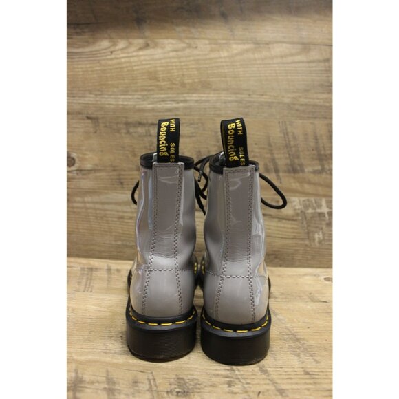 Dr. Martens‎ women's 1460 8-eye gray patent leather lamper boots 6 - Picture 3 of 16